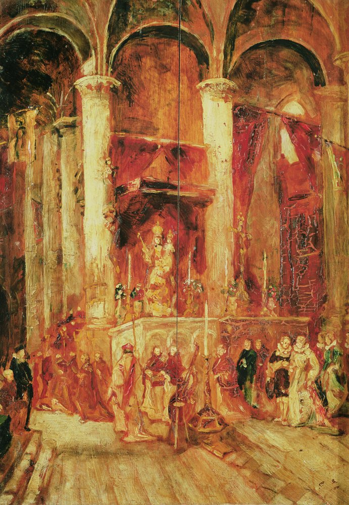 Procession in a Church by Jean-Baptiste Isabey