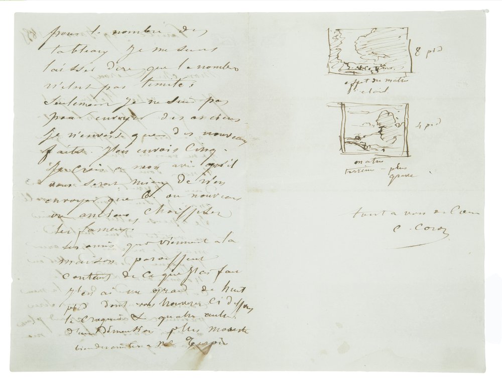 Autograph letter to landscape painter and politician Charles Le Roux ...