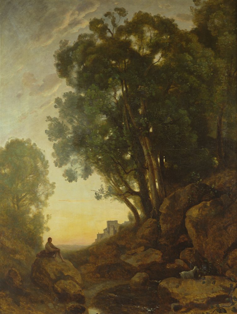 The Italian Goatherd, or The Effect of the Setting Sun, c. 1847 by Jean-Baptiste-Camille Corot