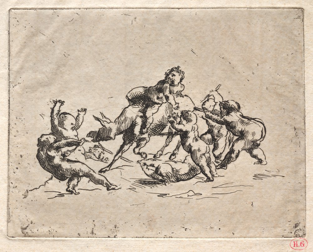 Bacchanal with Children and Donkey by Jean-Baptiste Carpeaux