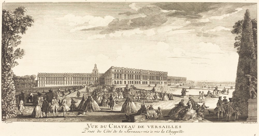 View of the Chateau de Versailles Taken from the Terrace Opposite the Chapel by Jean Baptiste Rigaud