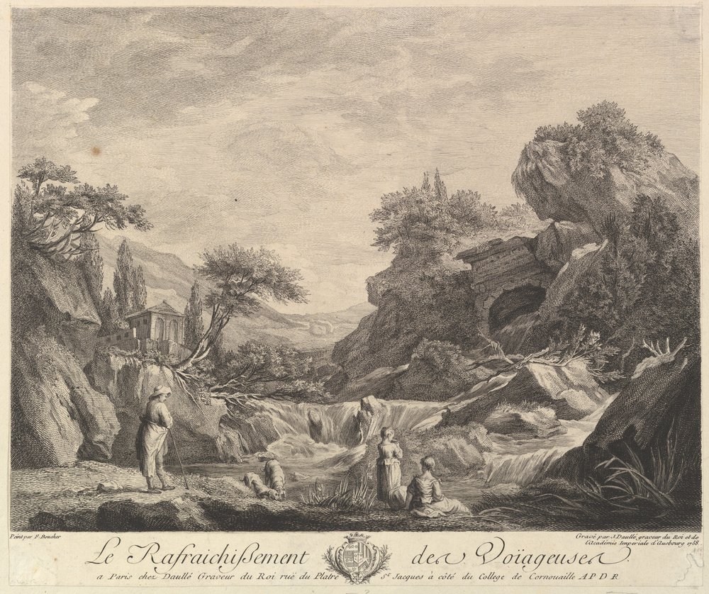 Traveling Women Drinking Water, 1758 by Jean Daullé