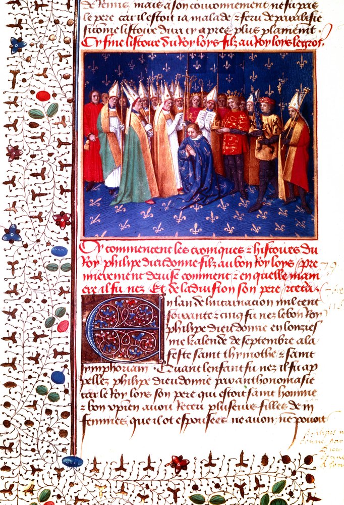 Coronation of French king Philip II Augustus in 1179, c. 1455-60 by Jean Fouquet