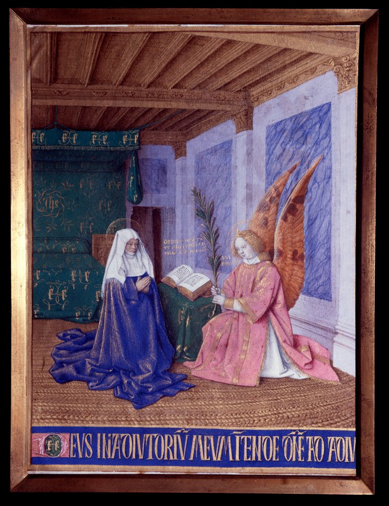 The Second Annunciation, Miniature in 'The Hours of Etienne Chevalier ...