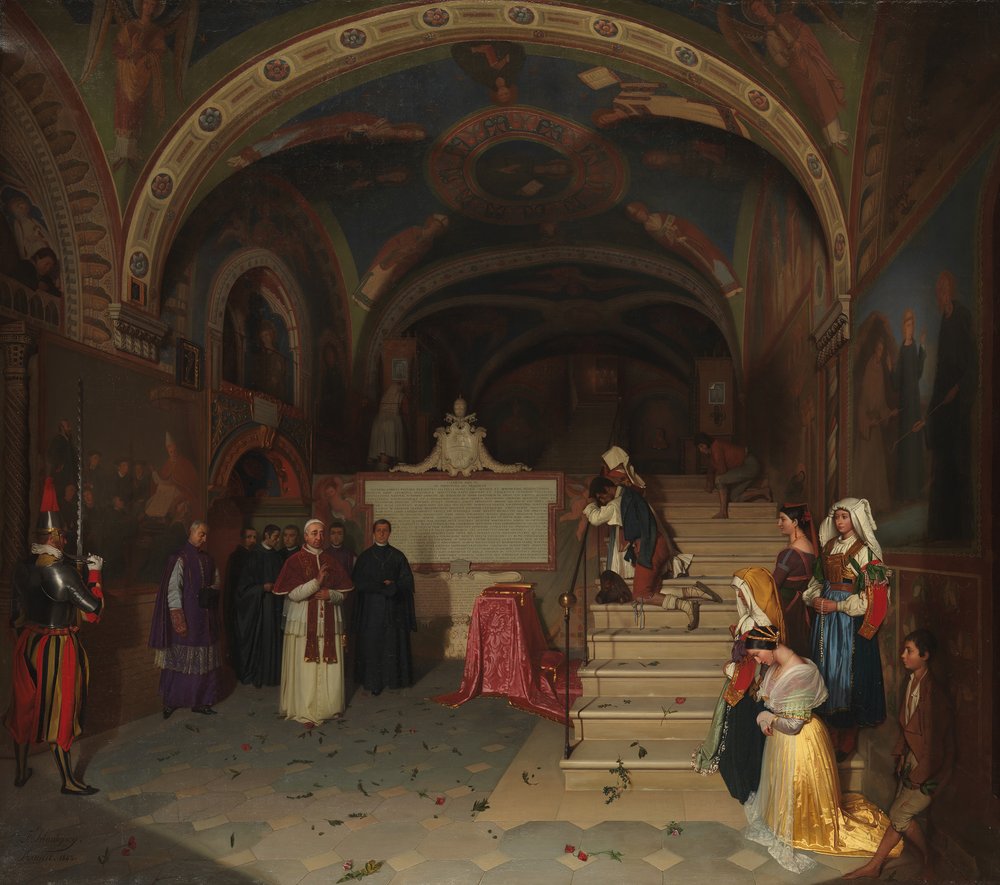 Pope Gregory XVI Visiting the Church of San Benedetto at Subiaco by Jean-Francois Montessuy