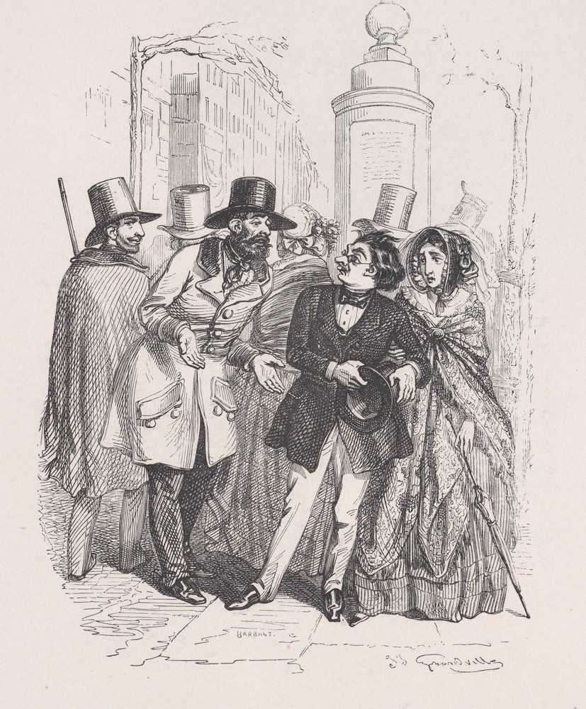 One would be able to blame you for three years if you dropped their hat. from the Little M..., 1843 by Jean Ignace Isidore Gérard