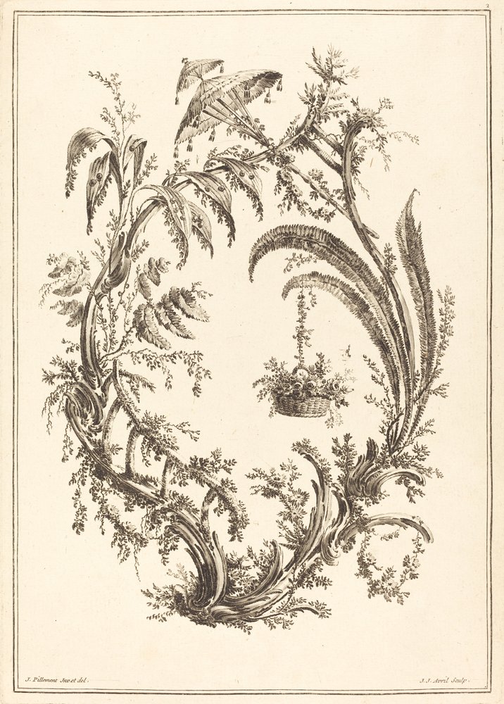 Ornament with Parasol and Hanging Basket by Jean-Jacques Avril