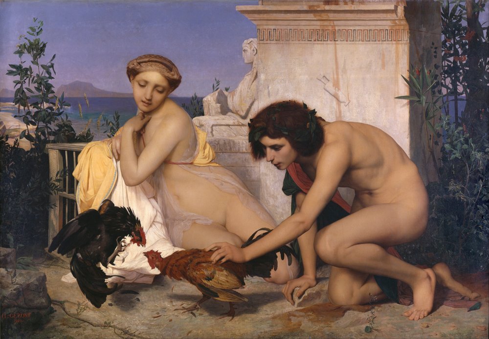 A Cockfight, Also Known as Young Greeks Attending a Cockfight by Jean Leon Gerome