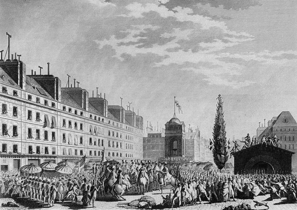 French Revolution: Proclamation of the Constitution at Place du Marche ...