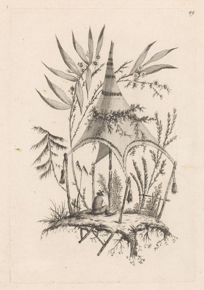 Seated Man Under Tent (Recueil des Tentes Chinoises) by Jeanne Deny