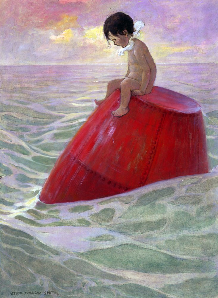 Tom sat upon the buoy long days by Jessie Willcox Smith