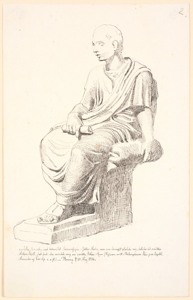 Study after a Figure of a Seated Man by Johan Thomas Lundbye