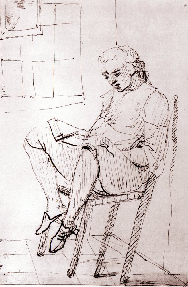 Johann Wolfgang von Goethe in his house in Rome, by Johann Heinrich Wilhelm Tischbein (1751-1829), also called Goethe-Tischbein or Goethe Tischbein, second half of the 18th century by Johann Heinrich Wilhelm Tischbein