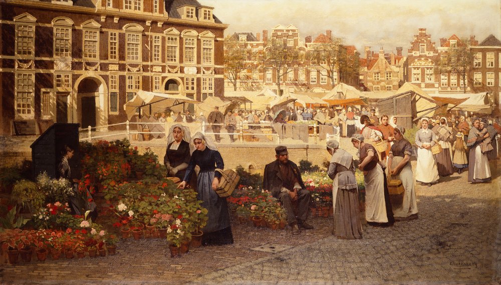 Flower Market in the Hague by Johannes Karel Christian Klinkenberg