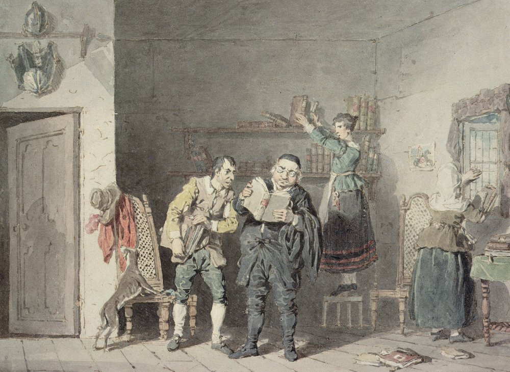 The Priest and the Barber, with Don Quixote