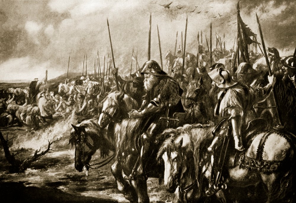 The morning of the Battle of Agincourt, 1415 by John Gilbert