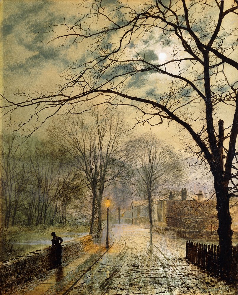 A Moonlit Stroll, Bonchurch, Isle of Wight, 1878 by John Atkinson Grimshaw
