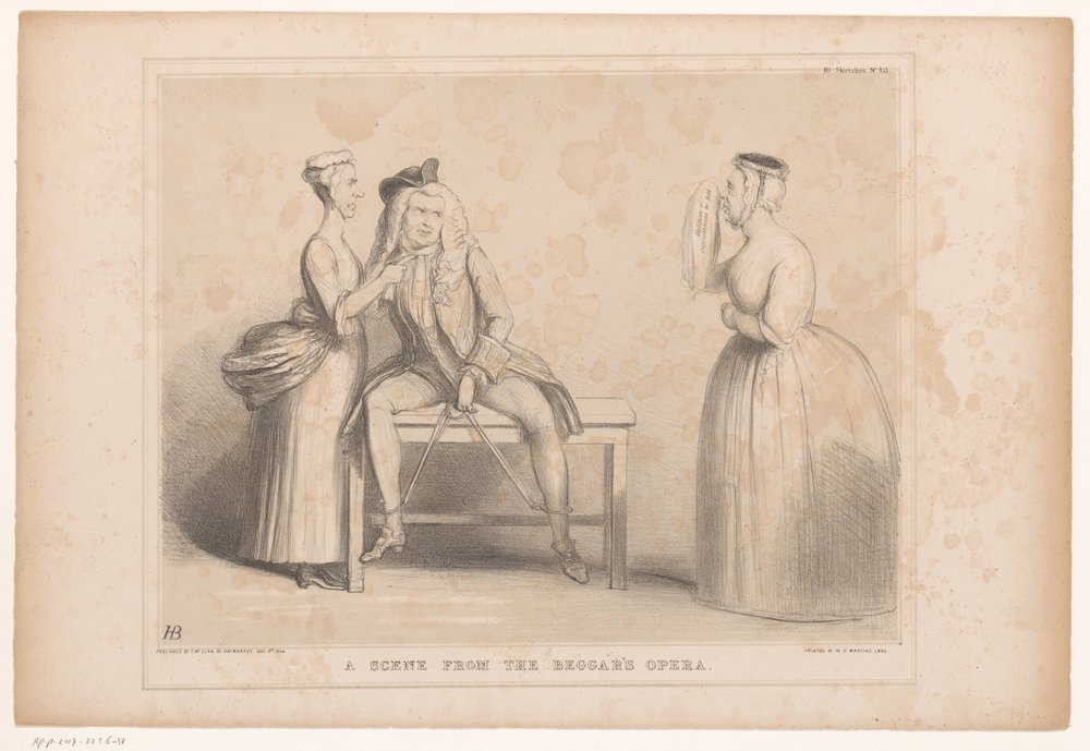 Caricature with Scene from The Beggar