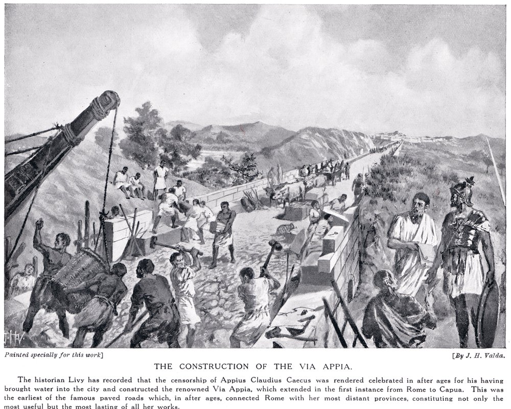 The Construction of the Via Appia, Illustration from 'Roman History'