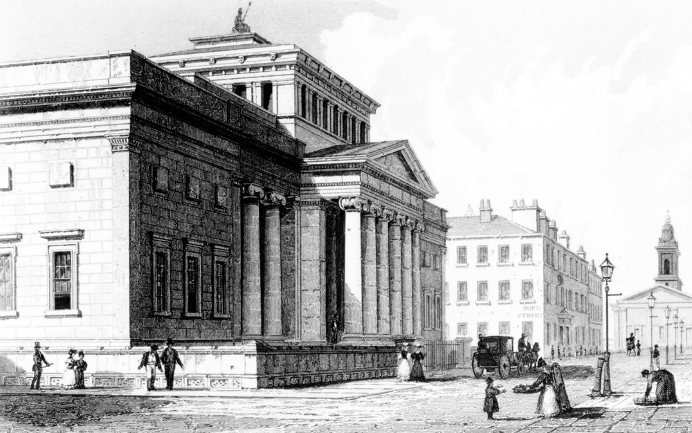 The Royal Institution, Manchester, engraved by Richard Winkles, c.1836