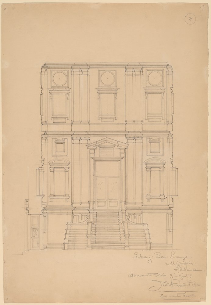 Library, San Lorenzo by John Russell Pope: Fine art print