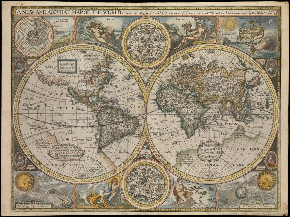 A New and Accurate Map of the World by John Speed