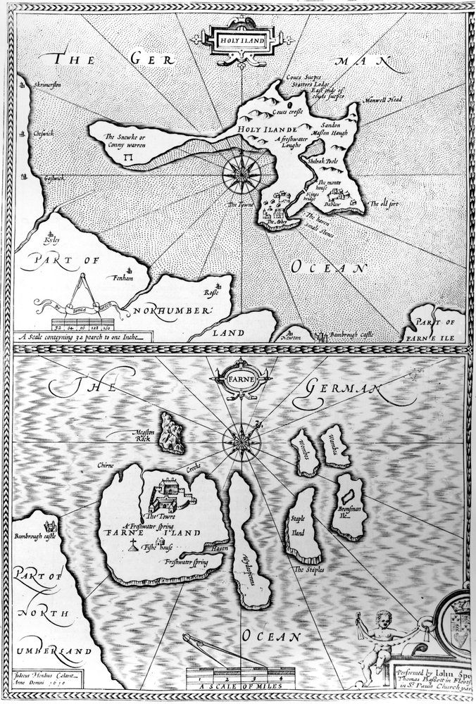 Maps of Holy Island and Farne Island, Northumberland, from 