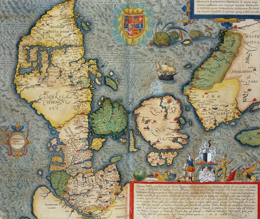 Map of Northern Europe, from 'Civitates Orbis Terrarum' by Georg Braun ...