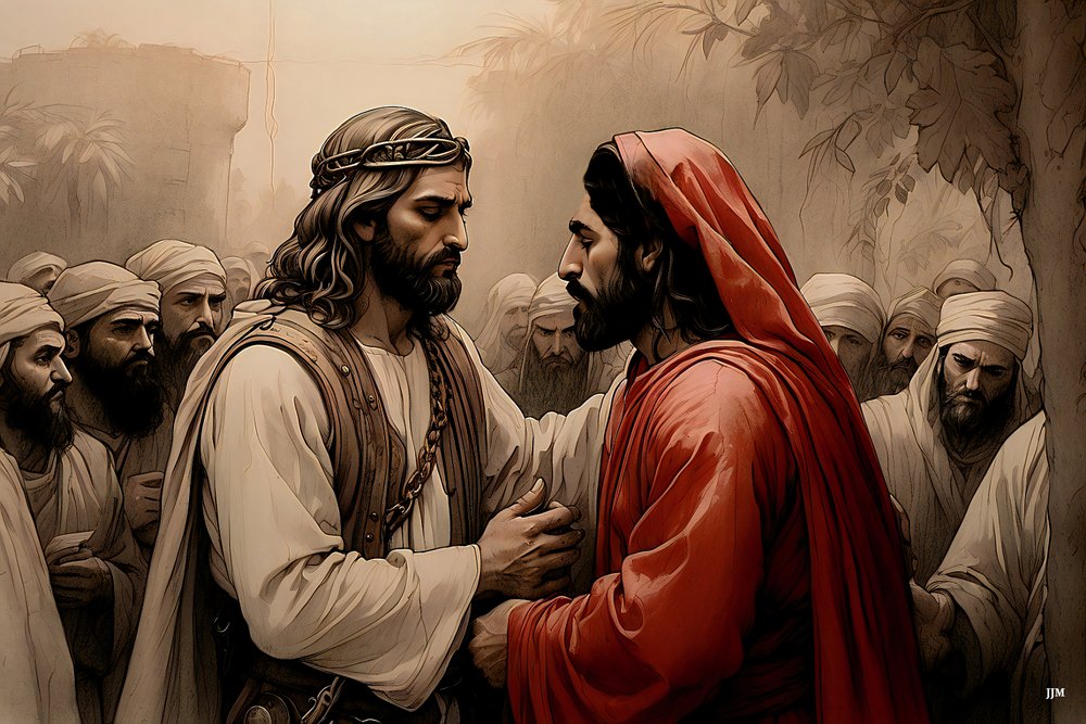 Jesus Betrayed by Judas 01 by Josef Johann Michel