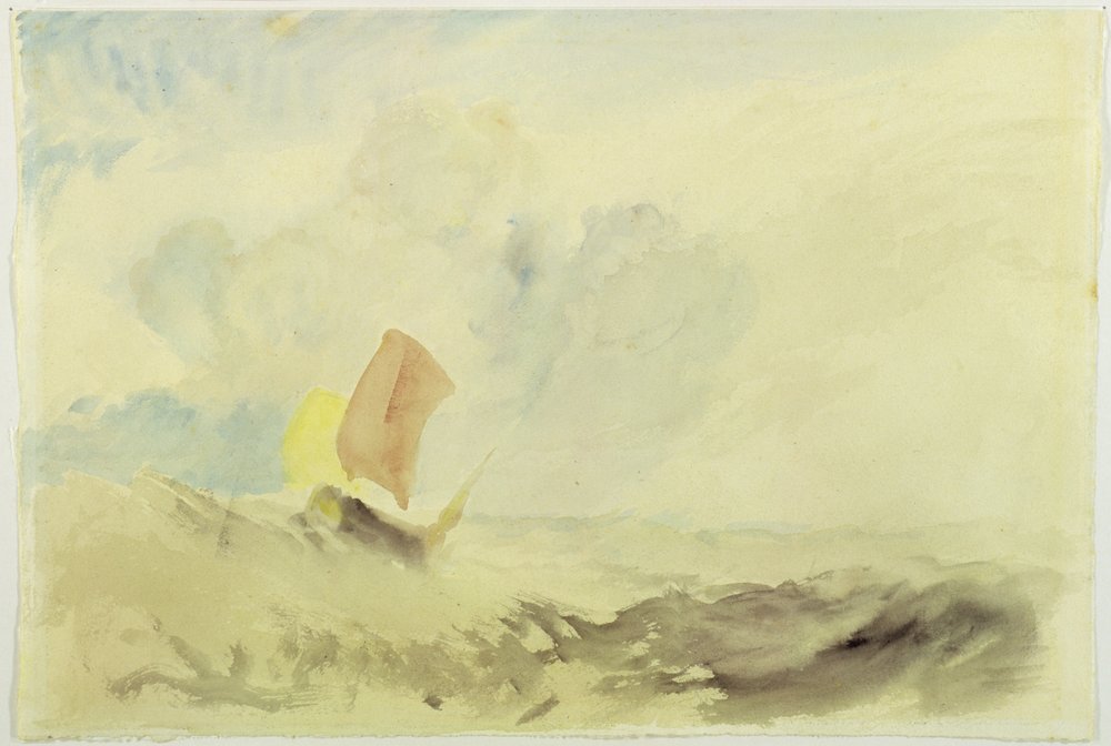 A Sea Piece - A Rough Sea with a Fishing Boat, 1820-30