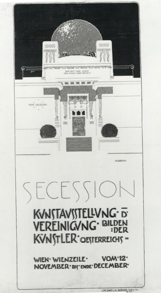 Poster Advertising Secession Exhibition of Austrian Artists, 1898 by Joseph Maria Olbrich