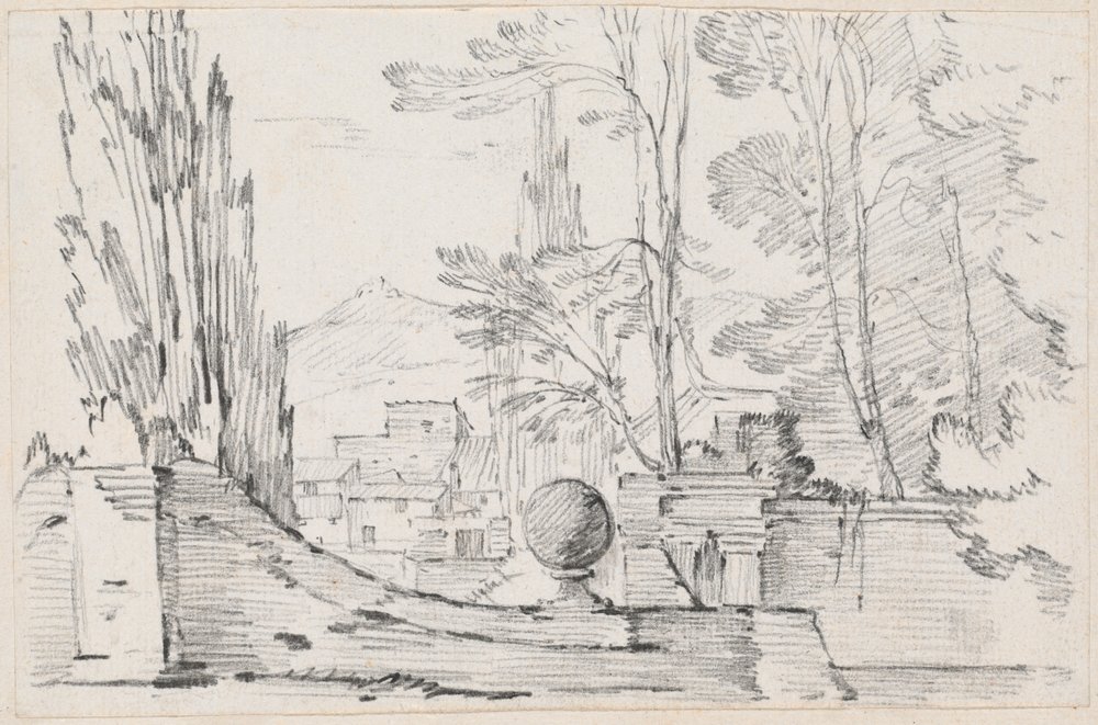 View across the Wall of an Italian Garden by Joseph-Marie Vien