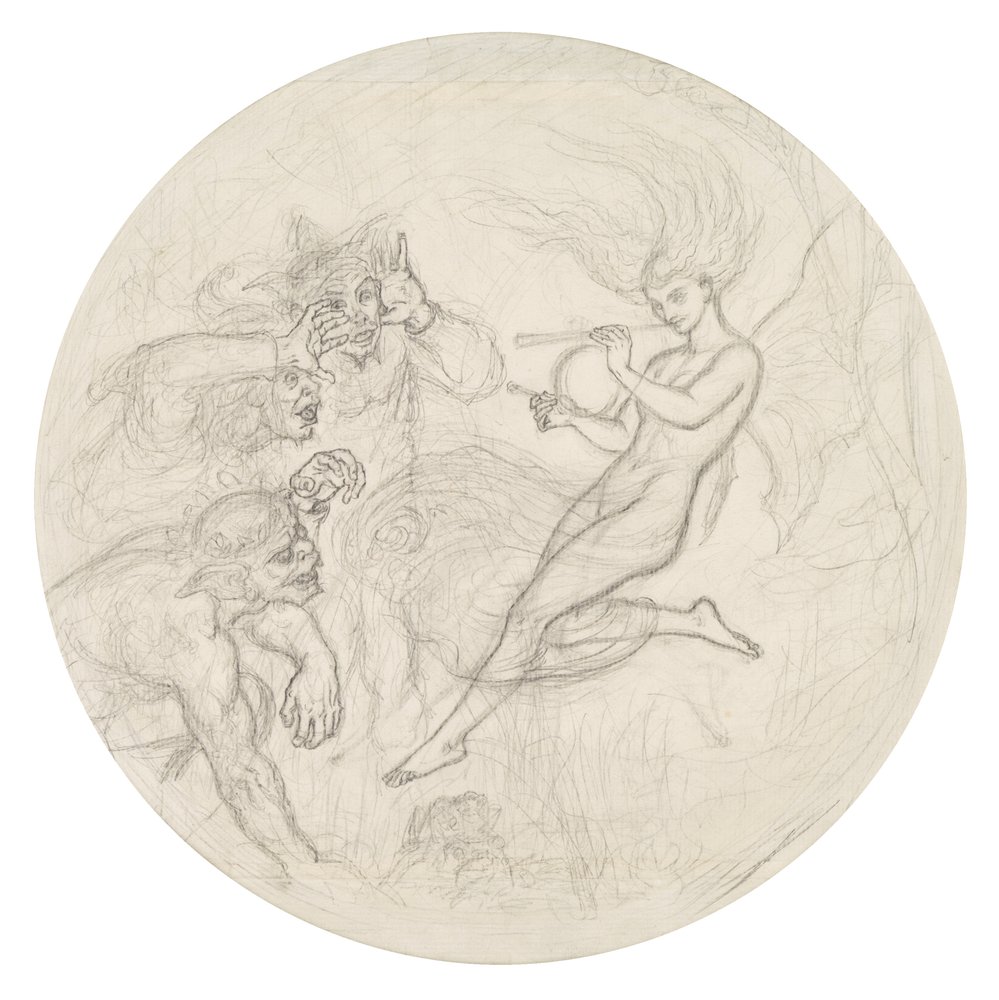 'The isle is full of noises': Stephano and Trinculo led by Ariel by Joseph Noel Paton
