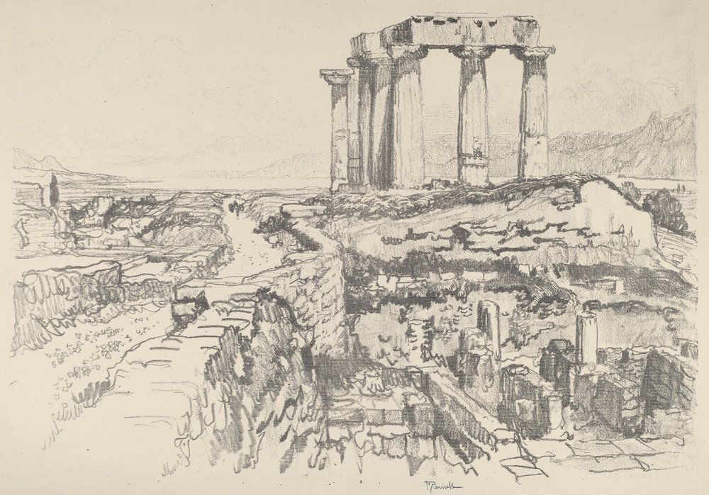 Corinth, Towards the Gulf by Joseph Pennell