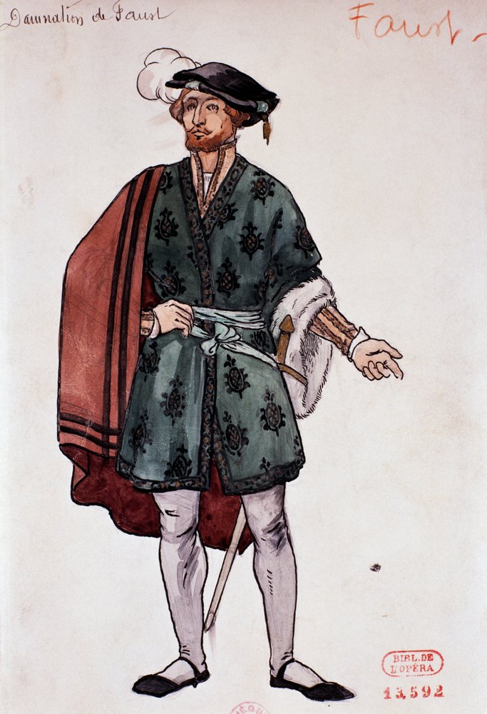 Costume for character of Faust in Damnation of Faust by Hector Berlioz, sketch by Joseph Porphyre Pinchon (1871-1953) by Joseph Porphyre Pinchon