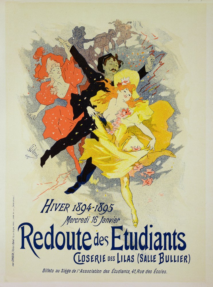 Reproduction of a poster advertising a 'Student Gala Evening', at the ...