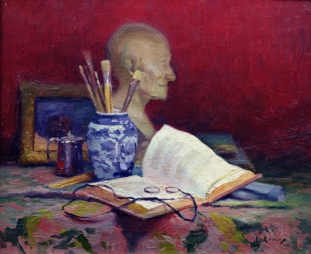 Still Life with Head of Voltaire by Jules Ernest Renoux