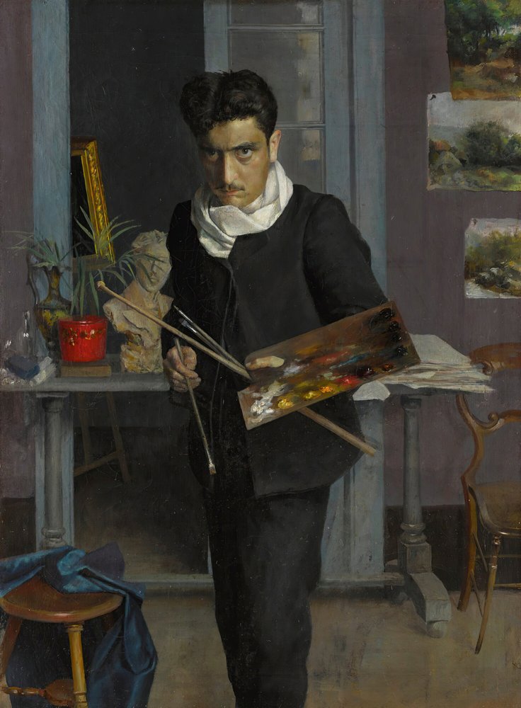 Self-portrait of the artist in his studio, 1898