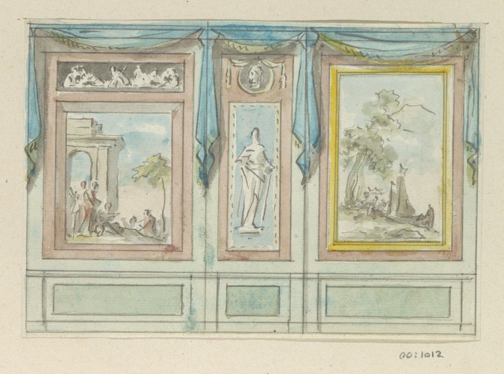 Design drawing for a room wall by Jurriaan Andriessen