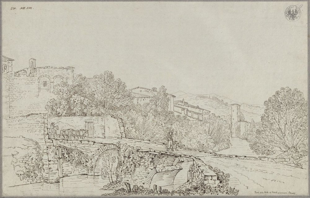View of Rieti in the Apennines with the Bridge over the Velino by Karl Friedrich Schinkel