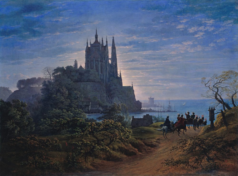 Gothic Church on a Rock by the Sea, 1815 by Karl Friedrich Schinkel