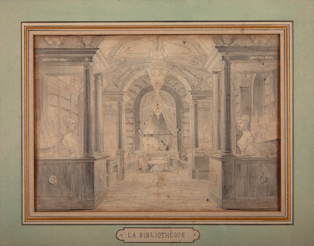 Napoleon at Work in the Library of the Chateau de Malmaison, c.1806 by Karl Loeillot-Hartwig