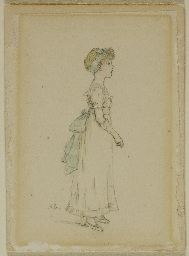 Young Girl with Blue Ribbons by Kate Greenaway