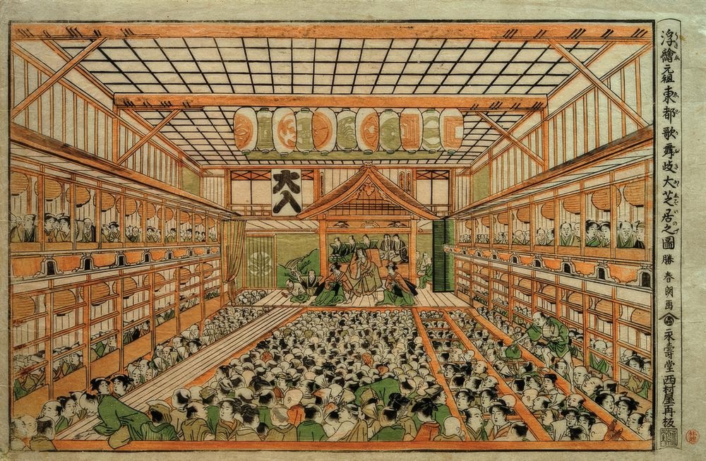 Original Perspective View of the Great Kabuki Theater in Edo