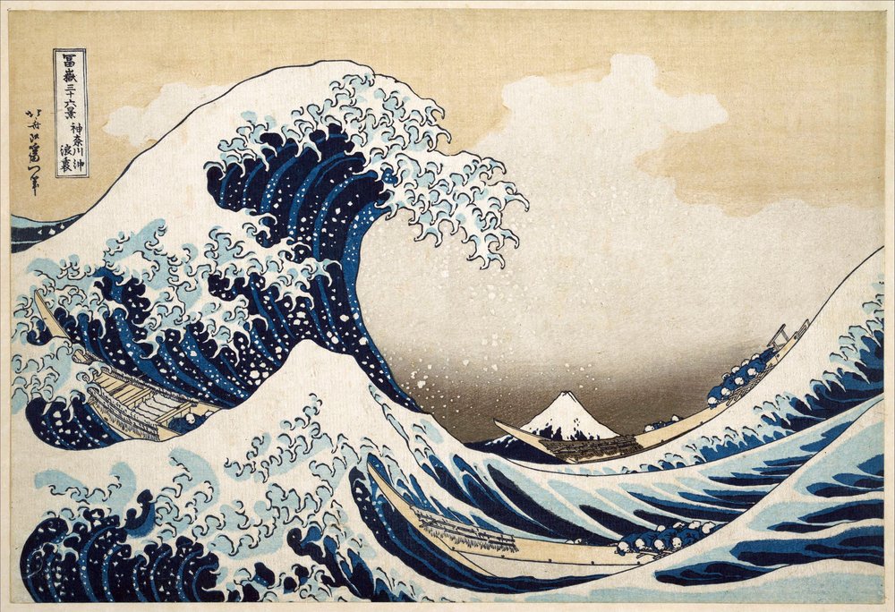 The Great Wave off Kanagawa from the series “36 Views of Mount Fuji”, 1831 by Katsushika Hokusai