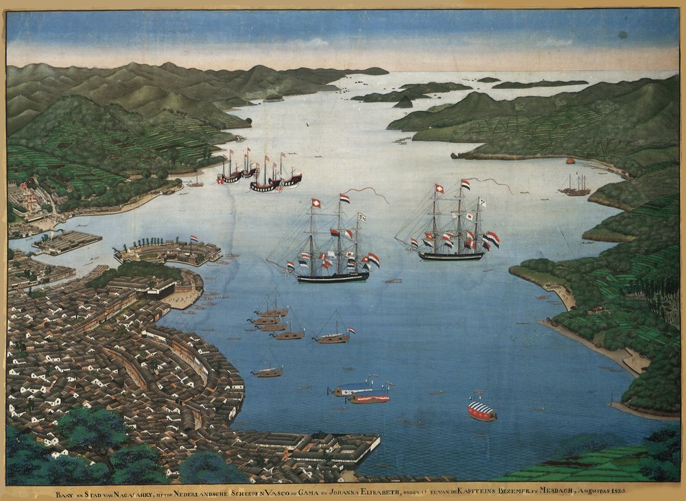 The Island of Deshima in the Bay of Nagasaki with the Ships Vasco