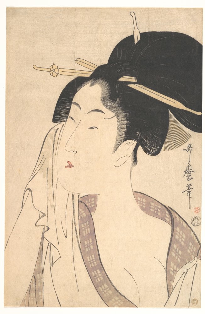 Woman Relaxing after Her Bath by Kitagawa Utamaro