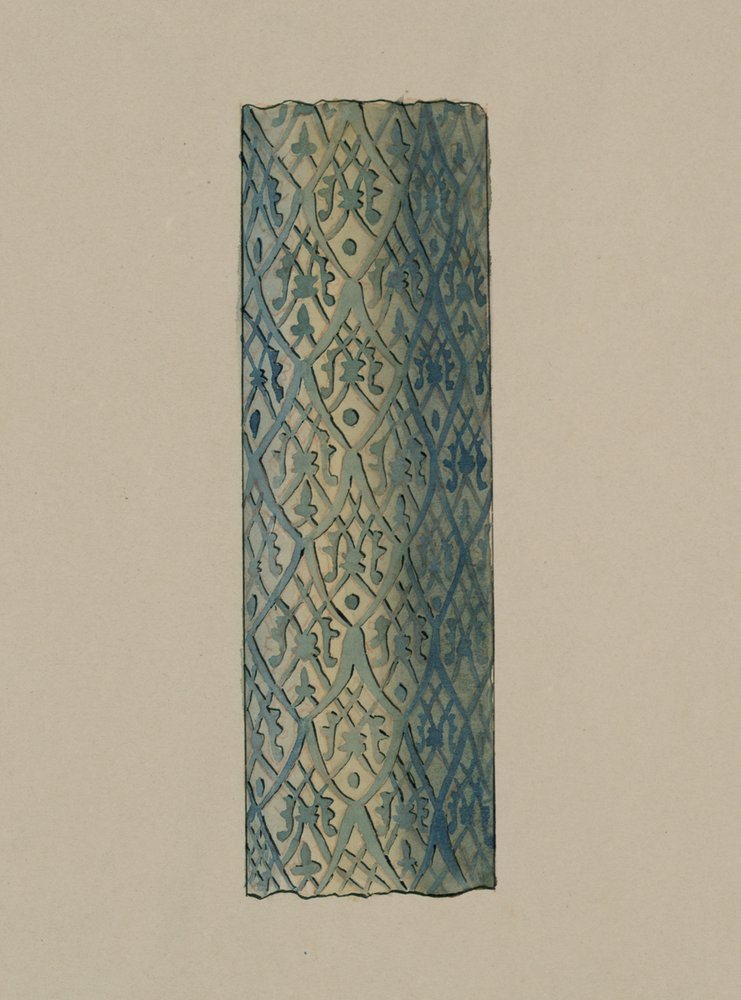 Antiquities of Samarkand. Tomb of Saint Kusam-ibn-Abbas (Shah-i Zindah) and Adjacent Mausoleums. Section of Column on the Exterior of the Facade of Kutuluk Turdi Bek Akas Mausoleum by L. A. Shostak