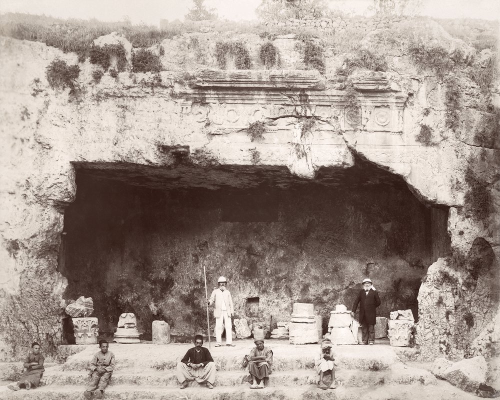 Conrad Schick at the Tomb of the Kings, Jerusalem, 1897 by L. Schoenecke