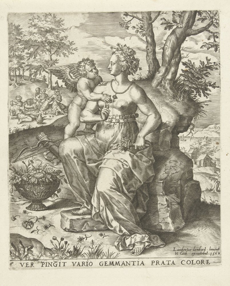Spring: Venus and Cupid - The Four Seasons (series title) by Lambert Lombard